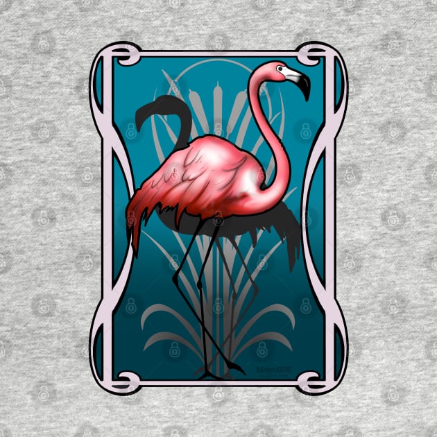 Flamingo Nouveau by MetroInk